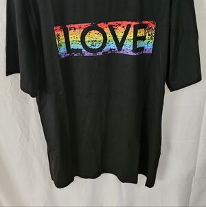 Othr Black Long Sleeve Tee with Rainbow Love Graphic